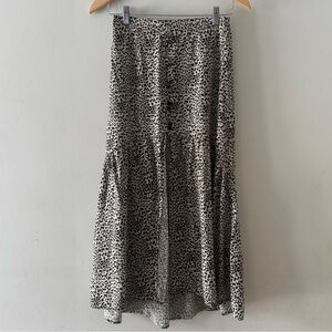 Gef France skirt, sz Small, maxi, midi, animal print, button, fit & flare, flowy